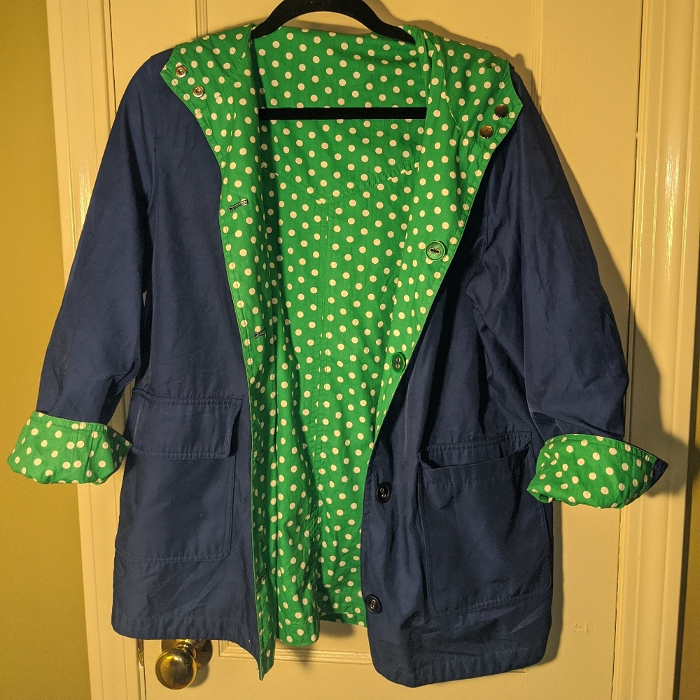Reversible polka dot jacket